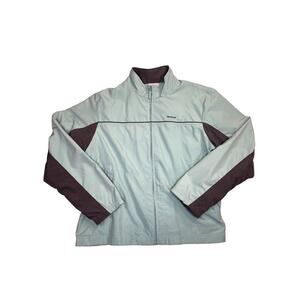 Vintage Y2k 2000s Reebok Blue Gray Women’s XLFull Zip Windbreaker Lined Jacket